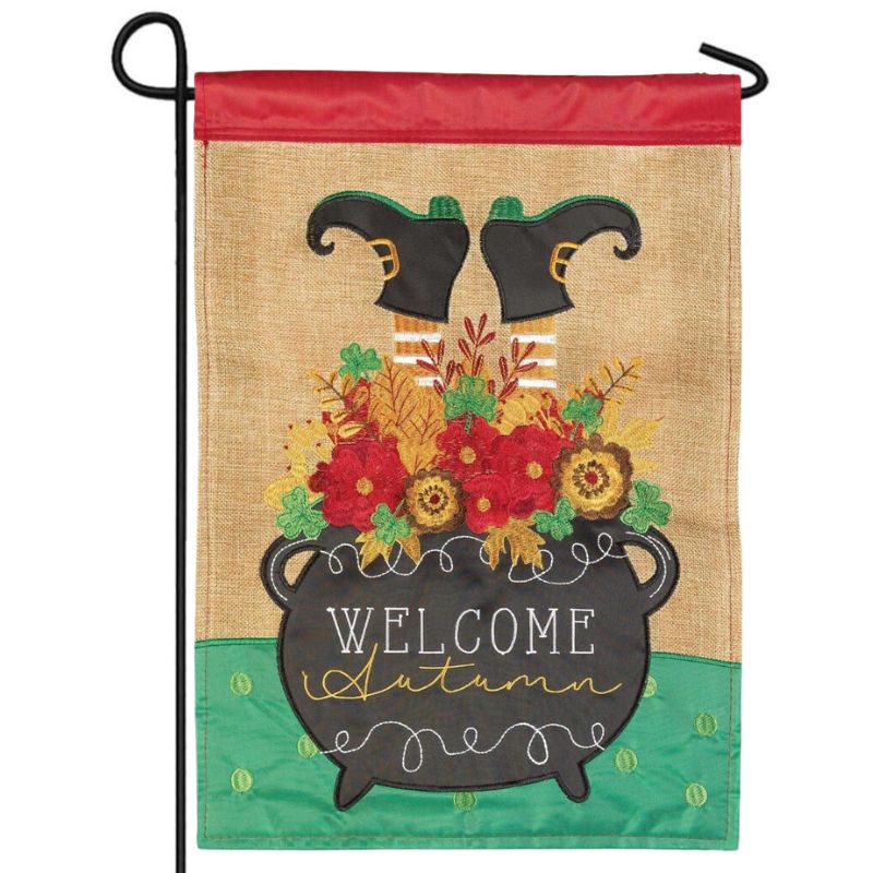 Welcome Autumn Cauldron Flag